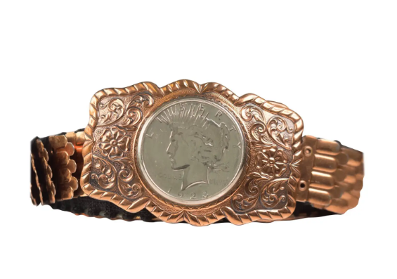 Copper dollar belt. Bell Trading Post, 1923