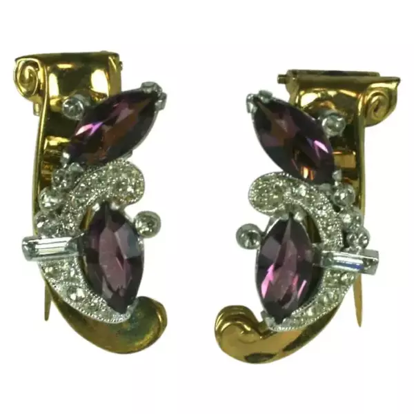 Pair of Art Deco McClelland Barclay Clips. Pair of Art Deco McClelland Barclay Clips.