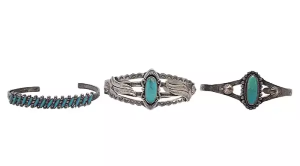 Set of 3 Fred Harvey Era Bell Trading Post Sterling Silver Cuff Bracelets.
