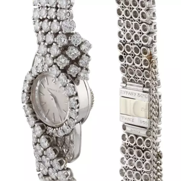 This exquisite authentic retro wristwatch was designed by Blancpain for Tiffany & Co.