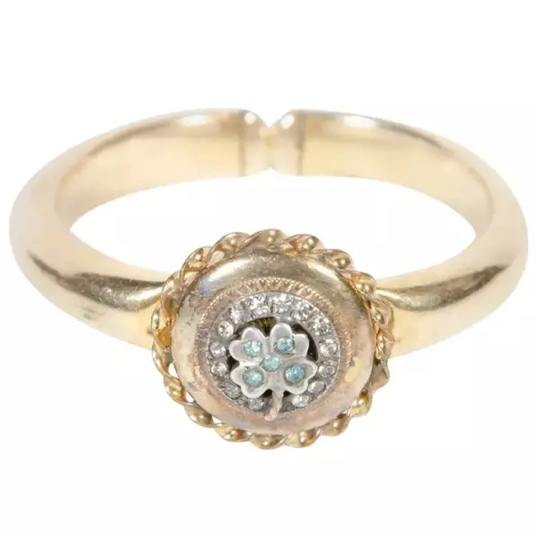 Victorian Bates and Bacon Gold Filled Bracelet with Diamonds and Emeraldsю