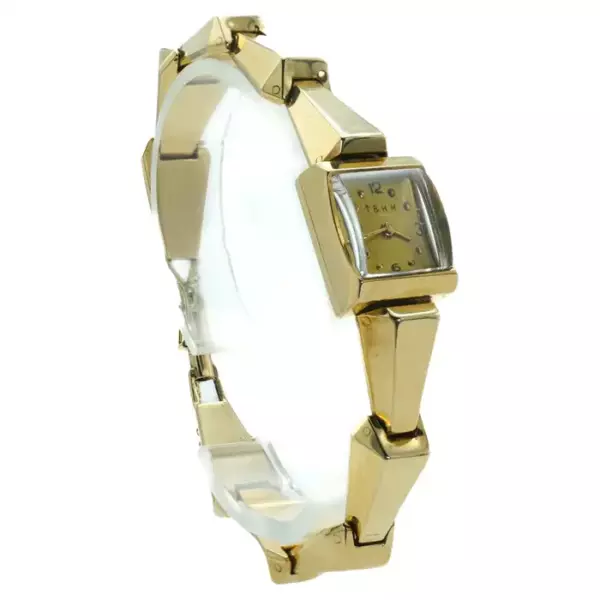 Vintage 14 Karat Yellow Gold Manual Wind Ladies Watch with Blancpain Movement.