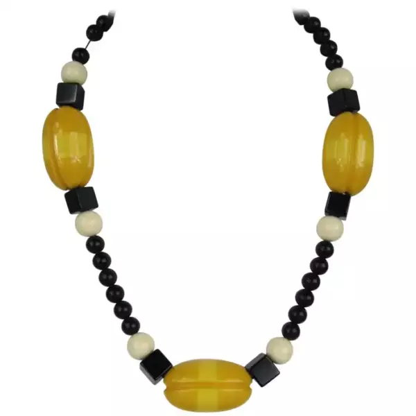 Vintage 1950s Alexis Kirk Bakelite Beaded Necklace.