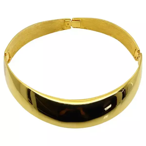 Vintage Alexis Kirk Articulated Gold Tone Choker Necklace Circa 1980s.