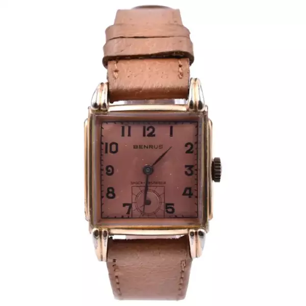 Vintage Benrus Gold Tone Stainless Steel Watch Ref AR15.