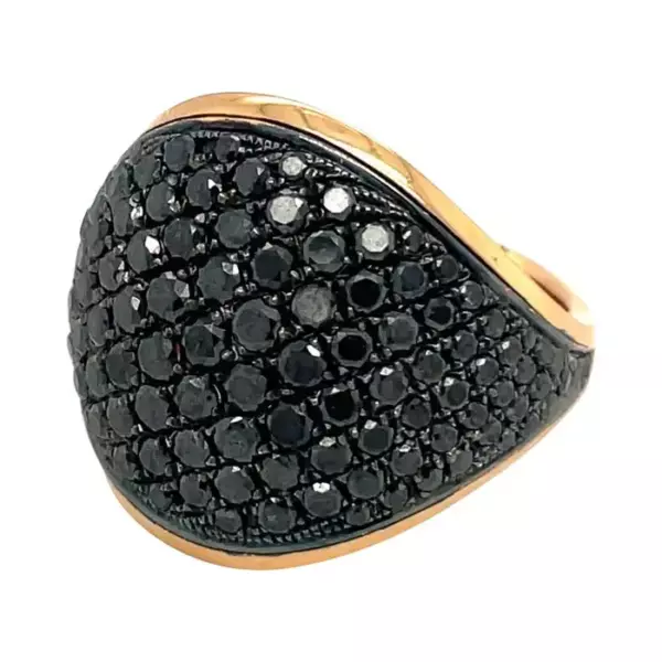 Chimento 18kt Rose Gold, 4.49ct. Black Diamond Luna Ring.