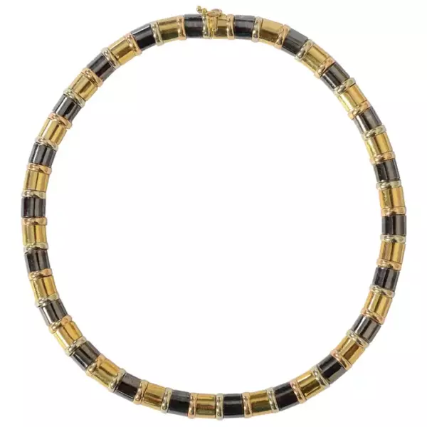 Chimento Gold and Blackened Silver Choker Necklace.