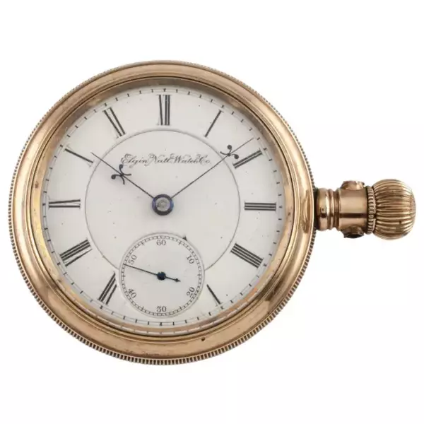 Elgin Antique Open Face Gold Filled Pocket Watch Gr 27 15 Jewel.