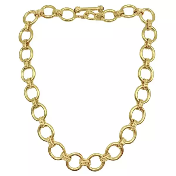 Elizabeth Locke 19k Yellow Gold Elba Link Necklace.