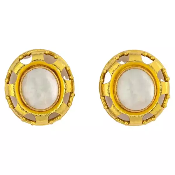 Elizabeth Locke Venetian Intaglio Earrings.