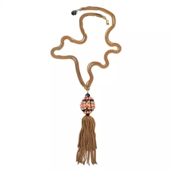 Françoise Montague Chain Necklace with Pompom Pendant, 1960s.