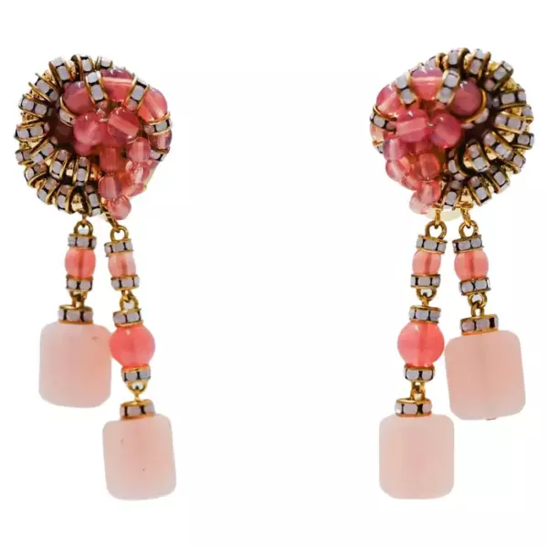 Françoise Montague Drop Knott Clip Earrings.