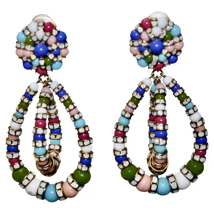 Françoise Montague Multicolor Stones Lolita Earrings.