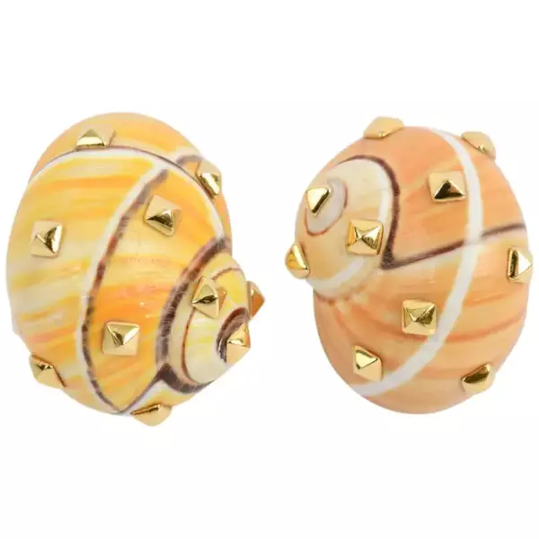 Fred Leighton Shell Gold Earrings.