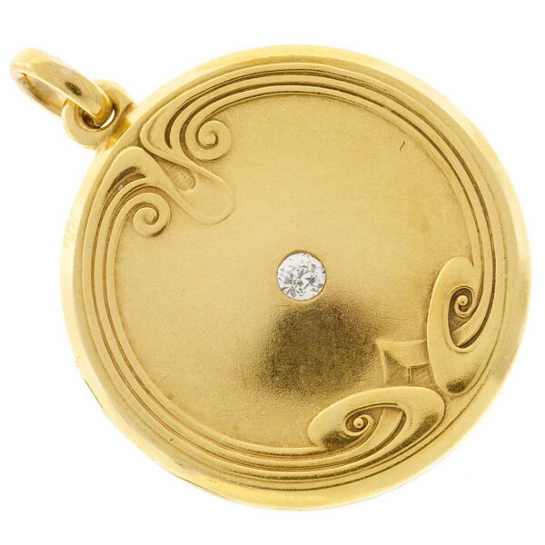 Gold medallion with diamond, Whiteside & Blank, circa 1910.