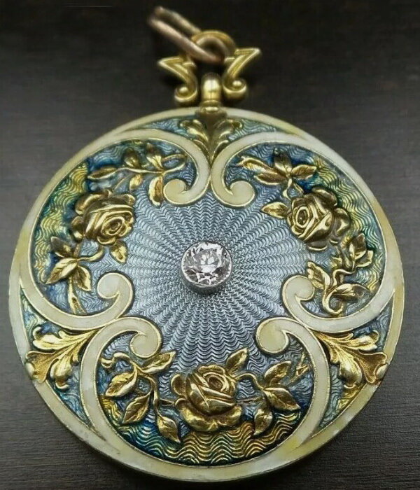 Gold medallion with diamond and enamel, Whiteside & Blank, 1880 1900.