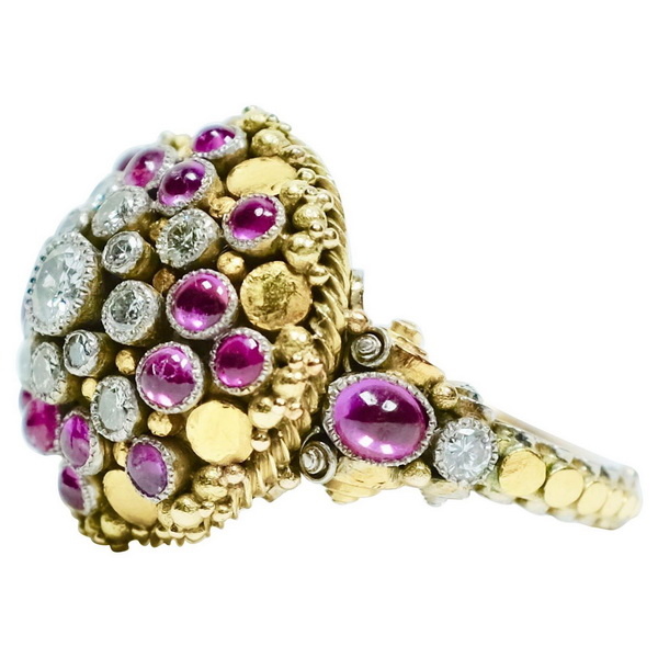 Gold ring with rubies and diamonds, Elmar Seidler, circa 1930 1939.