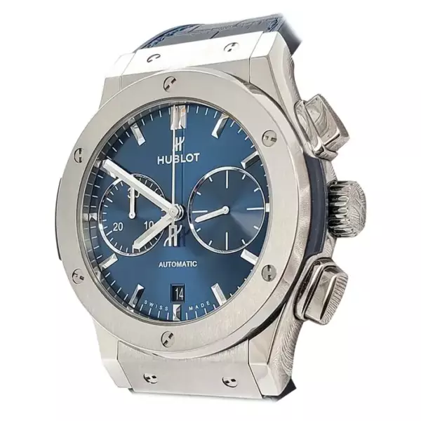 Hublot Classic Fusion Chronograph 45mm Titanium Blue Dial Watch 521.NX.7170.LR.