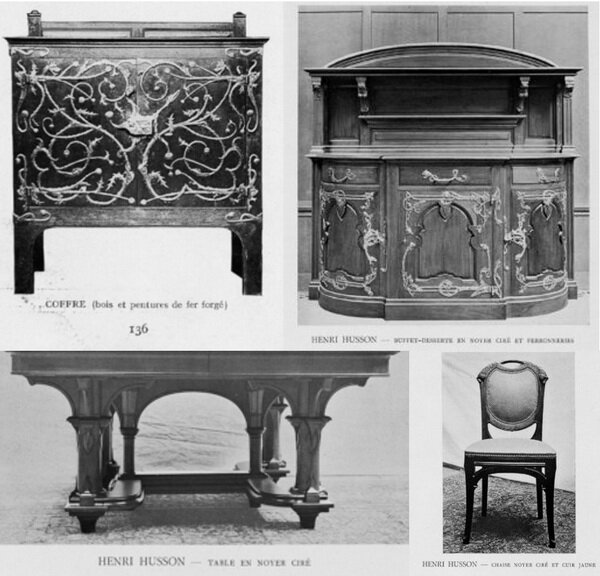 Photographs of his furniture from that time survive, taken for an article by Léandre Vaille published in L'Art et les artistes revue mensuelle d'art ancien et moderne in 1913.