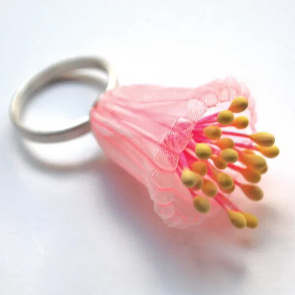 Ring Underwater pink flower.