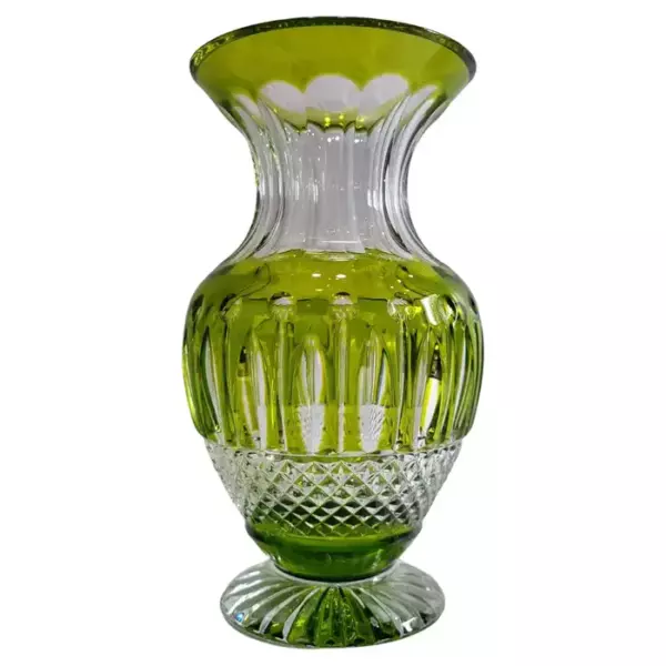 Saint Louis Crystal Chartreuse Color Vase , France, 2023.