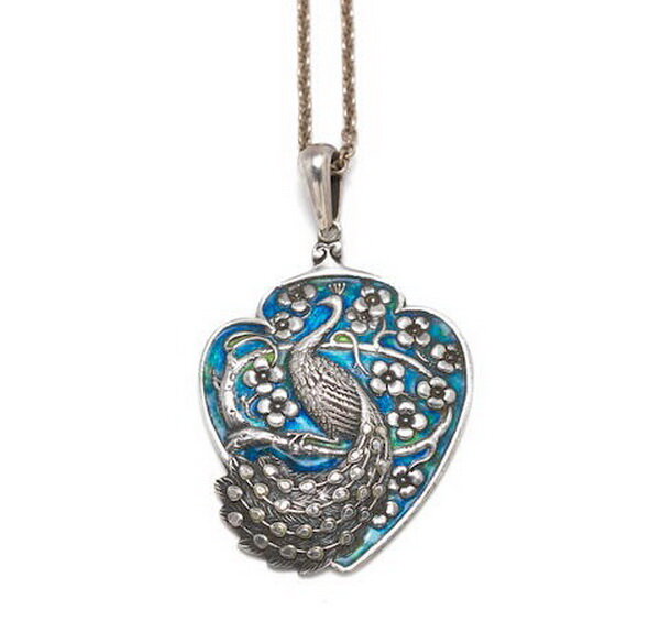 Silver and enamel pendant, William Hair Haseler, circa 1900.