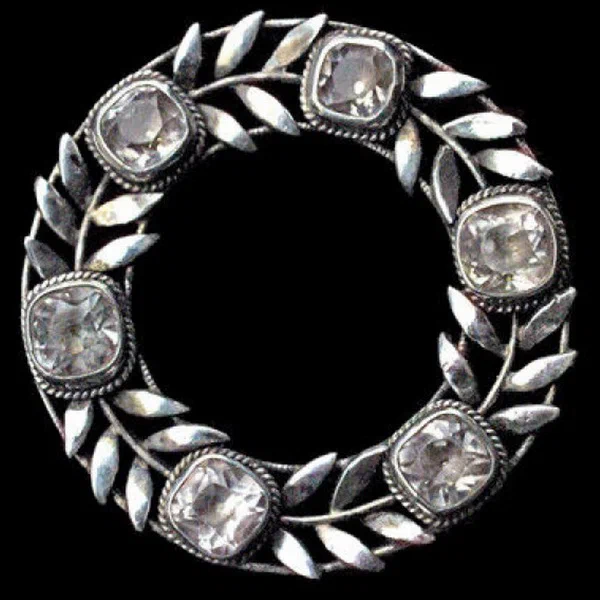 Silver brooch with crystal Arthur and Georgie Gaskin circa 1910.