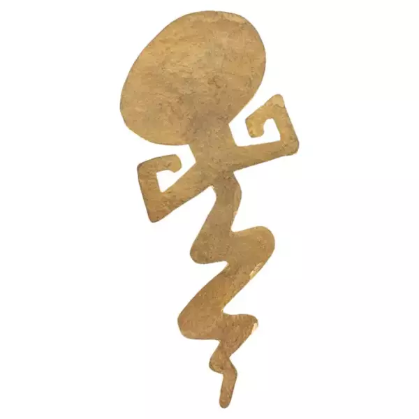 Van Der Straeten Golden Metal Brooch.
