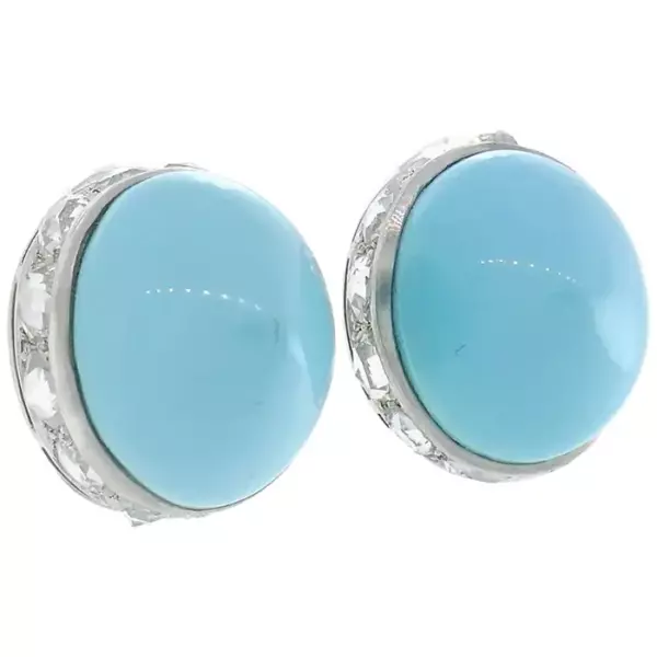 Vintage Fred Leighton Earrings Turquoise Diamond Platinum.