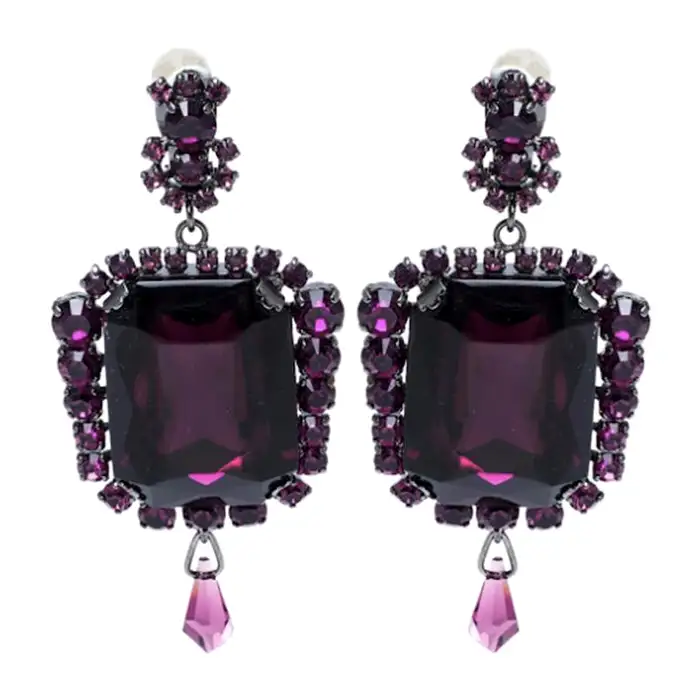 2007 Runway John Galliano for Dior Crystal Drop Earrings.