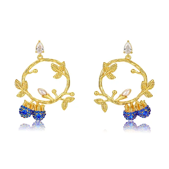 Blue Berry Earrings.