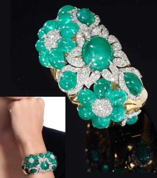 Bracelet with emeralds and diamonds, Trabert & Hoeffer Mauboussin, circa 1939.