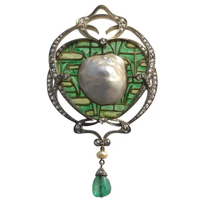 Emile Olive An Impressive Belle Epoque Brooch Pendant by Fonsèque & Olive. Emile Olive An Impressive Belle Epoque Brooch Pendant by Fonsèque & Olive.