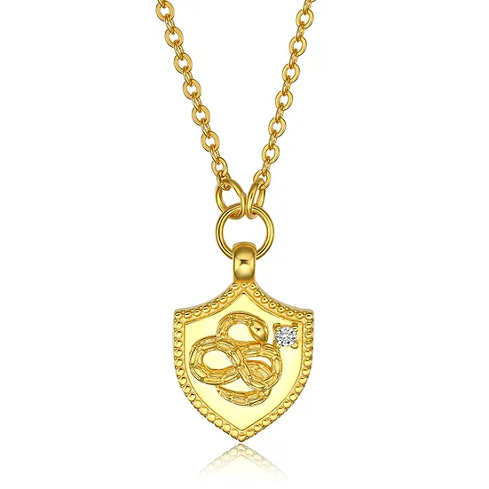 Self Badge Moissanite Stone Self Grow Necklace Gold.