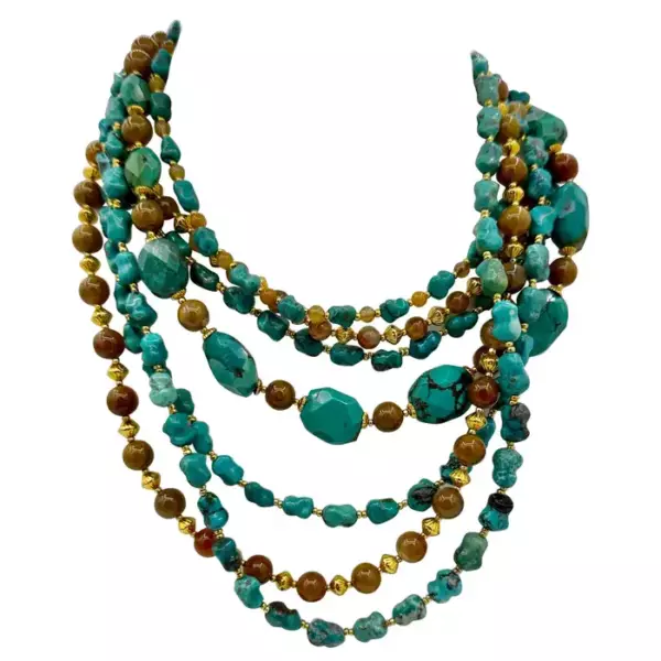 Jose and Maria Barrera Necklace from Estate of Writer Jackie Collins Turquoise.