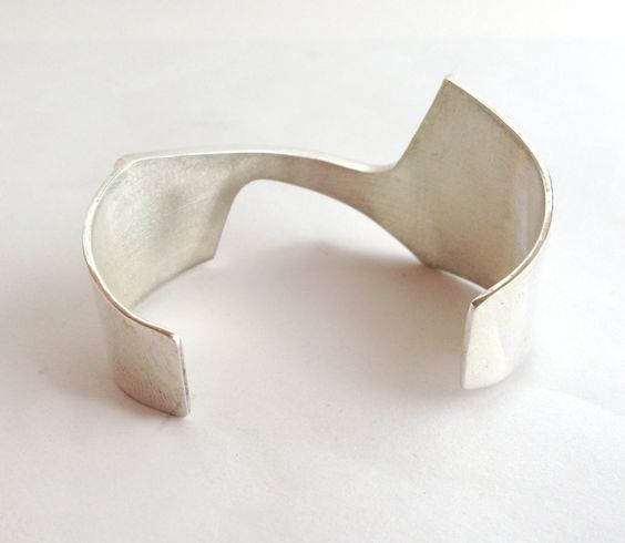 Merry Renk Sterling Silver V Strip Cuff Bracelet.