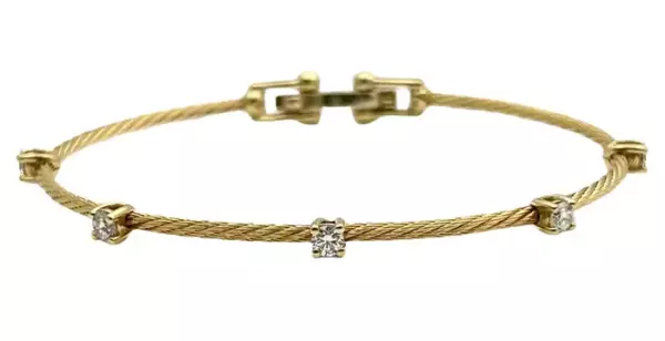 Paul Morelli 18k Yellow Gold Diamond Unity Cable Bracelet.