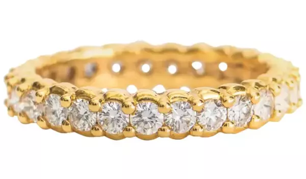 Paul Morelli Diamond 18K Gold Pinpoint Eternity Band.