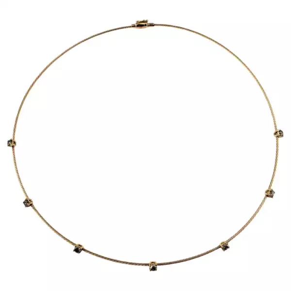 Paul Morelli Unity 18K Rose Gold and Diamond Wire Necklace.
