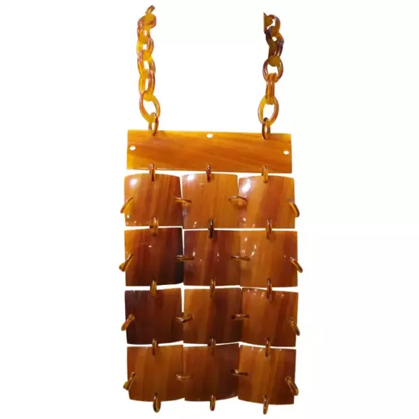 1960s Tile Shaped Bakelite Bib Necklace.