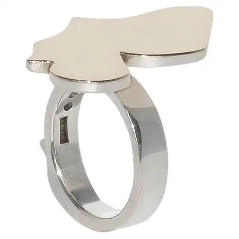 Asymmetrical Silver and Gold Ring by Swedish Master Sigurd Persson Year, 1978.