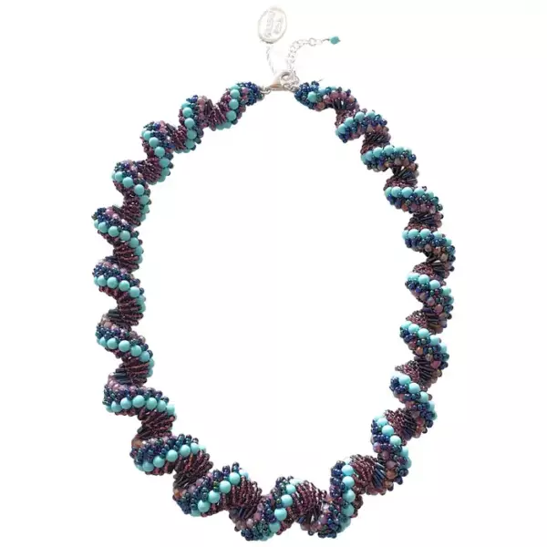 Blue Beaded Murano glass Fashion Necklace.