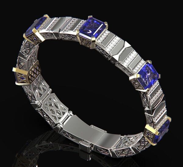 Bracelet Dignity made of 585 gold with Tanzanites.
