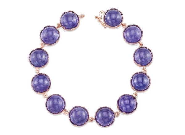 Bracelet with Tanzanite and Cabochon Irene Neuwirth.