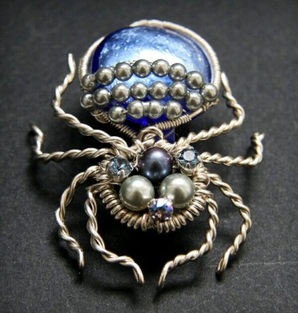 Brooch Spider. With Murano glass, pearls and Swarovski, JazzBijoux store (Elena Safronova).
