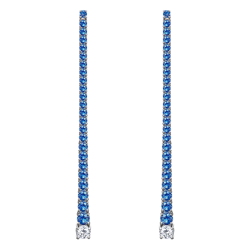 Earrings with diamonds and sapphires.