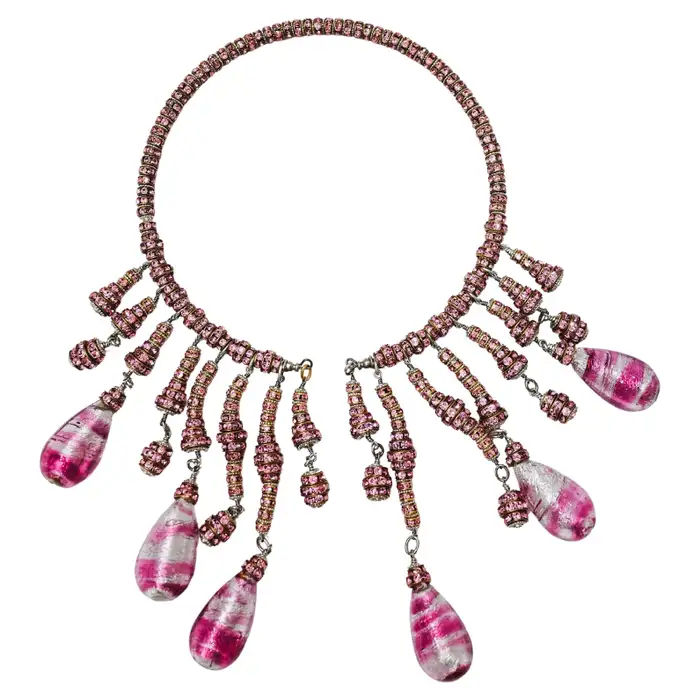 Françoise Montague Periwinkle Murano Glass Wraparound Choker.