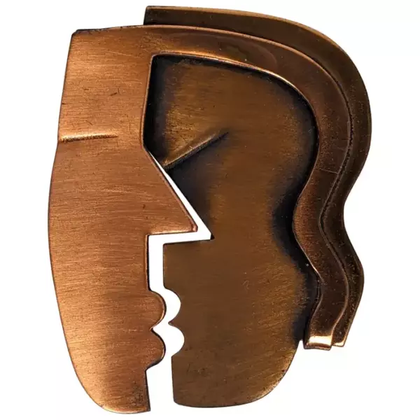 Iconic Rebajes Copper Kiss Brooch.