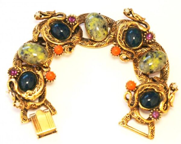 Massive bracelet with natural stones.