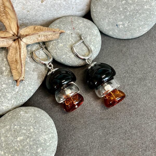 Murano Glass Blown Lantern Earrings, GlassBaker Store Glass Jewelry.